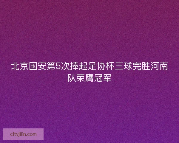 北京国安第5次捧起足协杯三球完胜河南队荣膺冠军