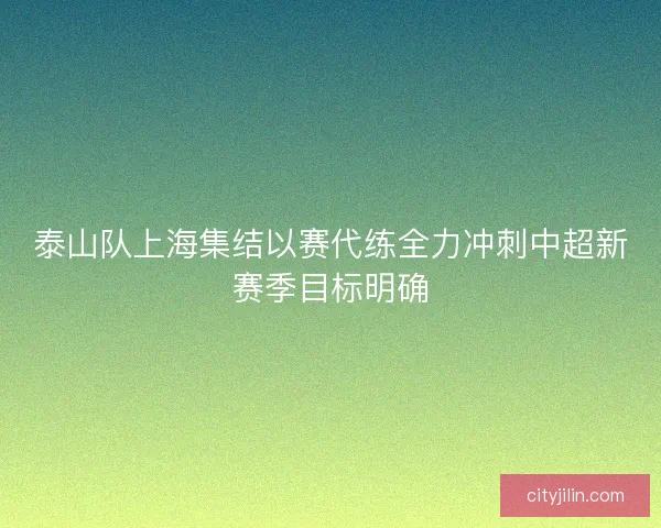 泰山队上海集结以赛代练全力冲刺中超新赛季目标明确